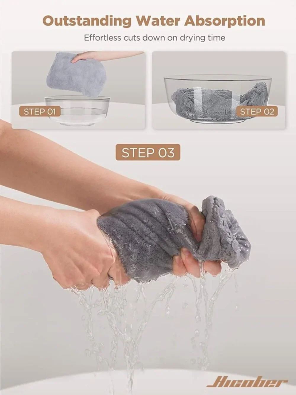3-Pack Microfiber Hair Towel Wraps - Quick-Drying, Highly Absorbent for Curly